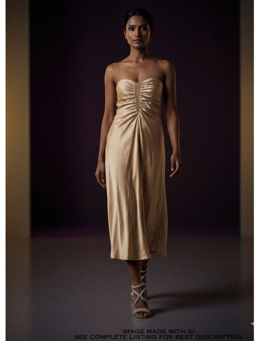 NWT VTG Anne Klein Silk Strapless Slip Dress 4 Formal Wedding Prom 100% Silk